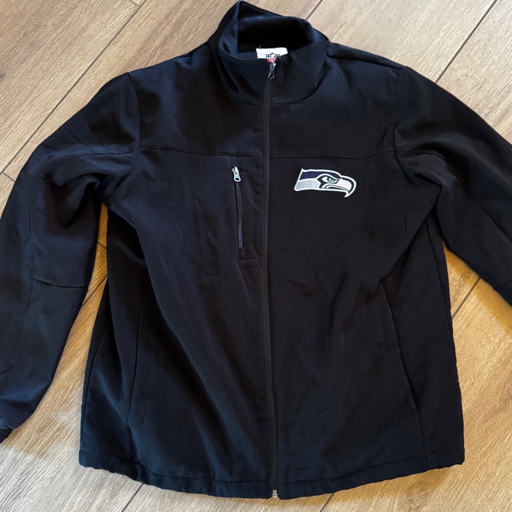 NFL Seattle Seahawks Mens G-III Full Zip Softshell Jacket Black Large 62AHI3007Q